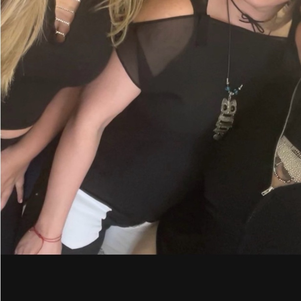 Jessica Simpson Black Sheer Ruffled Blouse - Picture 4 of 15